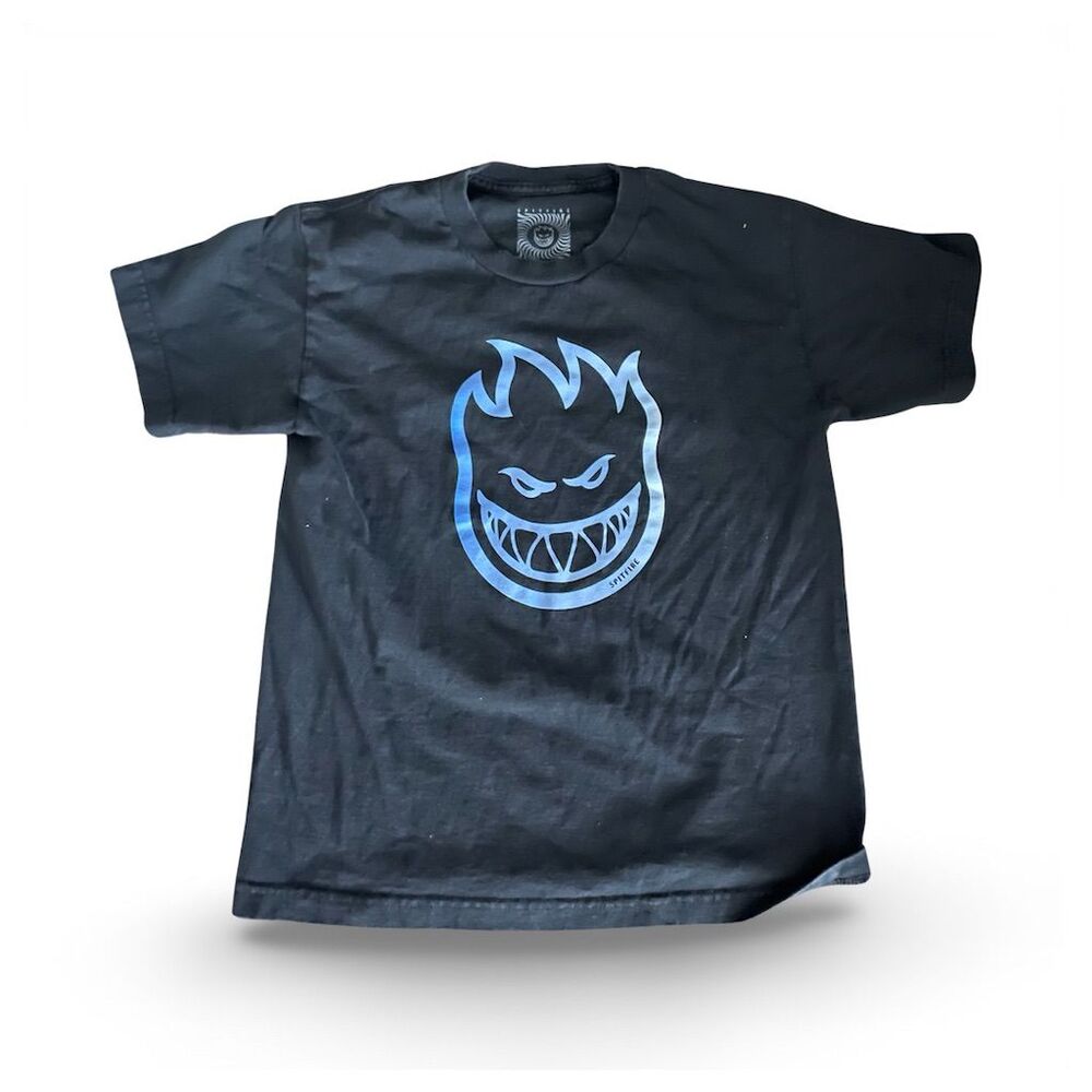 Spitfire Youth Large Black Skateboard Graphic Tee Short Sleeve: GUC: Thrasher